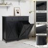 Black Multipurpose 2 Drawer / 2 Tilt Out 10gL Kitchen Laundry Trash/Recycle Storage