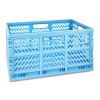 4 Pack Large Collapsible Crate, 19.68" x 13.77" x 10.23", Blue Plastic Storage Bin