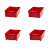 4 Pack Garage Storage Bin Small Plastic Nesting/Stacking, Red