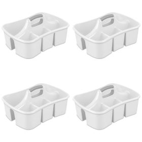4 Pack Easy Carry, Handy Plastic Utility Storage, White