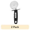 (2 pack) Professional Stainless Steel Pizza Cutter with Black Handle