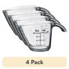 (4 pack) 1/4C Plastic Mini Measuring Cup, Black/Transparent