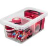 4 Pack 17 Quart Clear Storage Bin, Latched Storage Container with Divider