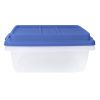 5 Pack 18 Quart Clear Storage Bin, Latched Storage Container, with Blue HI-RISE Lid