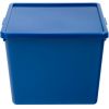 5 Pack Large Plastic Stacking Storage Bin with Lid, Blue, Kids and Teens