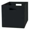 Collapsible Fabric Cube Storage Bin, Rich Black
