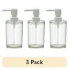 (3 pack) Clear Plastic Liquid Soap Pump Dispenser, 12oz Capacity