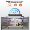 VEVOR Commercial Refrigerator, 48" Sandwich & Salad Prep Table