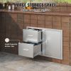 VEVOR Outdoor Kitchen Door Drawer Combo 32.5" W x 21.7" H x 20.5''D, Access Door/Double Drawers with Paper Towel Rack