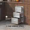 VEVOR Outdoor Kitchen Drawers 16" W x 28.5" H x 20.5" D, Flush Mount Triple Access BBQ Drawers Stainless Steel with Handle