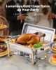 8 Qt 4 Pack Rectangle Chafing Dish Buffet Set Full Size Pan Stainless Steel Gold