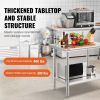 VEVOR Stainless Steel Prep Table, 35 x 24 x 31 Inch, 700 lbs Load Capacity, Heavy Duty Metal Worktable with 3 Adjustable Height Levels