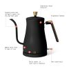 1-Liter Electric Gooseneck Kettle 1200 W, Black Sesame by Drew Barrymore
