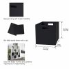 Collapsible Fabric Cube Storage Bin, Rich Black