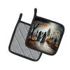 Vampires Spooky Halloween Pair of Pot Holders Kitchen Heat Resistant Pot Holders Sets Oven Hot Pads for Cooking Baking BBQ, 7 1/2 x 7 1/2