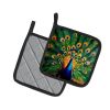 Peacock Pair of Pot Holders Kitchen Heat Resistant Pot Holders Sets Oven Hot Pads for Cooking Baking BBQ, 7 1/2 x 7 1/2