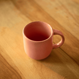 Ceramic Peach Coffee Mug (Color: Pink)