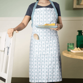 Maze Cotton Kitchen Apron - Durable, Stylish & Comfortable Kitchen Wear (Color: White)