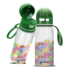 Golf Pattern Straw Lid Water Bottle; Flip & Sip Double Stainless Steel Thermal Insulation; Sports Bottle; Outdoor Mug (capacity: 25oz)