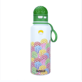 Golf Pattern Straw Lid Water Bottle; Flip & Sip Double Stainless Steel Thermal Insulation; Sports Bottle; Outdoor Mug (capacity: 34 OZ)