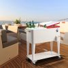 80 Quart Rolling Cooler Cart Portable Patio Party Beverage Ice Chest with Shelf and Bottle Opener Outdoor Drink Cooler Trolley for Backyard BBQ Pool G