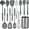 Kitchen Cooking Utensils Set, 12-piece Kitchen Utensils Set Non-stick Cooking Set Heat-resistant, BPA-Free, Silicone Handle Kitchen Tools