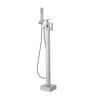 VEVOR Freestanding Bathtub Faucet, Floor Mount, Freestanding Tub Filler, Shower Mixer Taps, Two Water Modes, 360Â° Swivel Spout