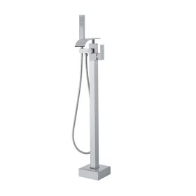VEVOR Freestanding Bathtub Faucet, Floor Mount, Freestanding Tub Filler, Shower Mixer Taps, Two Water Modes, 360Â° Swivel Spout (Default: Default)