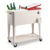 80 Quart Rolling Cooler Cart Portable Patio Party Beverage Ice Chest with Shelf and Bottle Opener Outdoor Drink Cooler Trolley for Backyard BBQ Pool G