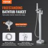 VEVOR Freestanding Bathtub Faucet, Floor Mount, Freestanding Tub Filler, Shower Mixer Taps, Two Water Modes, 360Â° Swivel Spout
