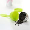 1pc Tea Infuser Silicone Handle Stainless Steel Strainer Drip Tray Included - Loose Tea Steeper - Best Tea Infuser For Loose Leaf Or Herbal Tea
